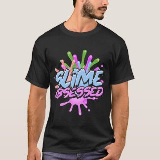 T-shirt Slime obsédée Anniversaire mince avec des amis heu