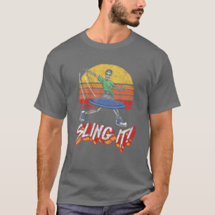 T-shirt Sling It ! Disque Golf Debout Driver Skeleton Dist