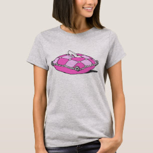 T-shirt Slipper Cendrillon sur Coussin rose Art Vintage