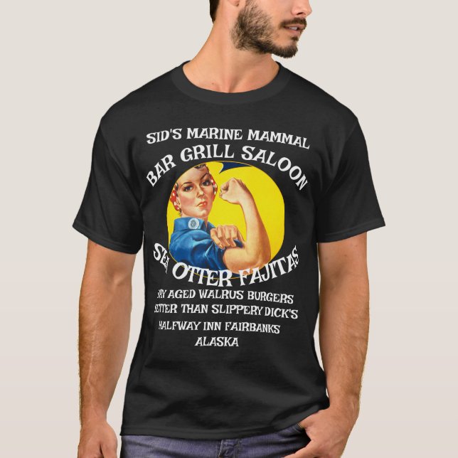 T-SHIRT SLIPPERY DICK'S HALFWAY INN FAIRBANKS ALASKA (Devant)