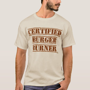 T-shirt Slogan de BBQ Brûleur de Burger Certifié Drôle