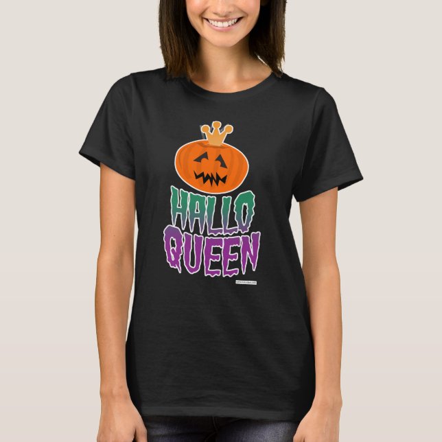 T-shirt Slogan de style dessin animé de la reine Halloween (Devant)
