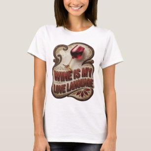 T-shirt slogan « Or ludique LE VIN EST MON LANGAGE