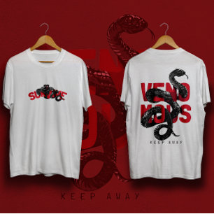 T-shirt Slogan venimeux avec streetwear en cobra noir