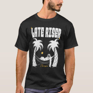 T-shirt Sloth À Hammock Avec Palms Champion De Riser Tard