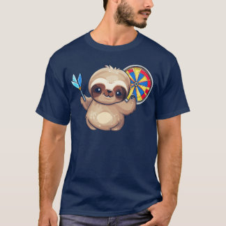 T-shirt Sloth as Dart Player Funny Sport Design vintage