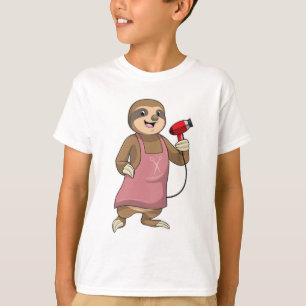 T-shirt Sloth as Hair stylist avec Sèche-cheveux