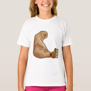 T-shirt Sloth as Patinage en ligne avec Patins en ligne