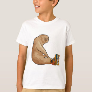 T-shirt Sloth as Patinage en ligne avec Patins en ligne