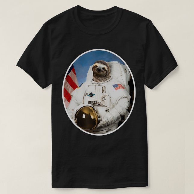 T-shirt Sloth Astronaut Funny Sloth Cadeau spatial (Design devant)