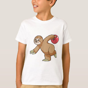 T-shirt Sloth at Bowling avec Bowling ball