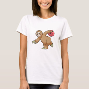 T-shirt Sloth at Bowling avec Bowling ball