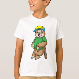 T-shirt Sloth au baseball avec batte de baseball