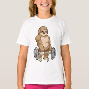 T-shirt Sloth au Bodybuilding avec Barbell