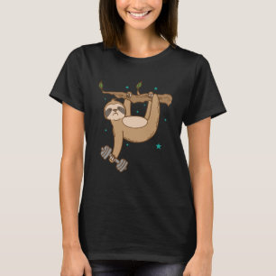 T-shirt Sloth avec Dumbbell faire Fitness paresseux