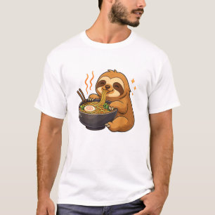 T-shirt Sloth avec nouilles Ramen Kawaii Sloth