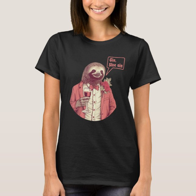 T-shirt Sloth Bartender Boire un Cocktail Joke Hommes et W (Devant)