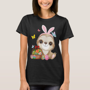 T-shirt Sloth Bunny Oeufs de Pâques Chasse Rabbit Sloth He