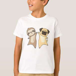 T-shirt Sloth Carlin chien Amoureux des animaux Sloth Dogs