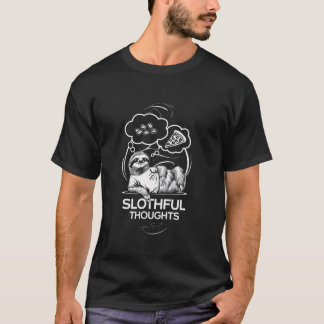 T-shirt Sloth Coffee Pizza Drôle Amoureux des animaux idée
