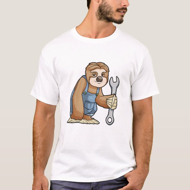 T-shirt Sloth comme artisan avec clé (Devant)