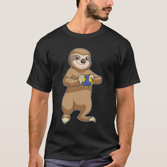 T-shirt Sloth comme joueur de handball avec Handball (Devant)