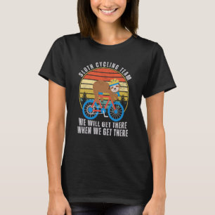 T-shirt Sloth Cycling Team Lazy Sloth Riding Un Vélo