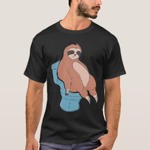 T-shirt Sloth Dormir sur Toilet mignonne Sloth Lazy