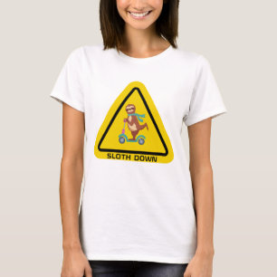 T-shirt Sloth Down Funny Modèle de scooter de Sloth Ridi