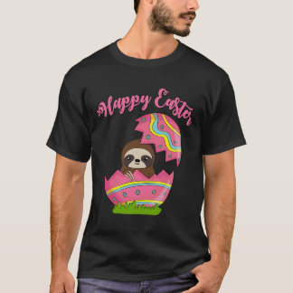 T-shirt Sloth Easter Egg Happy Graphic Kids Hommes Femmes