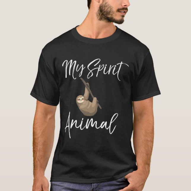 T-shirt Sloth Est Mon Esprit Animal Cadeau Jeunes Ados Fil (Devant)