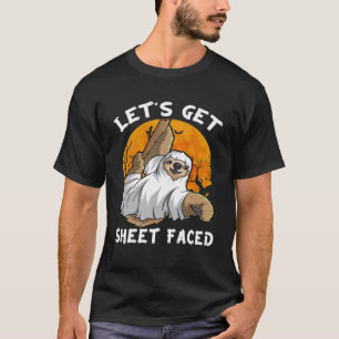 T-shirt Sloth Ghost Obtenons la feuille face Sloth Hallowe