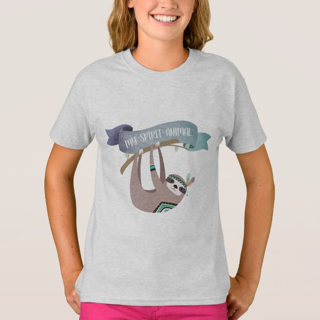 T-shirt SLOTH is my Spirit Animal - Fun Gift - Personnalis (Devant)