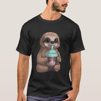 T-shirt Sloth Kawaii Boba Bubble Milk Tea Tapioca Pearls