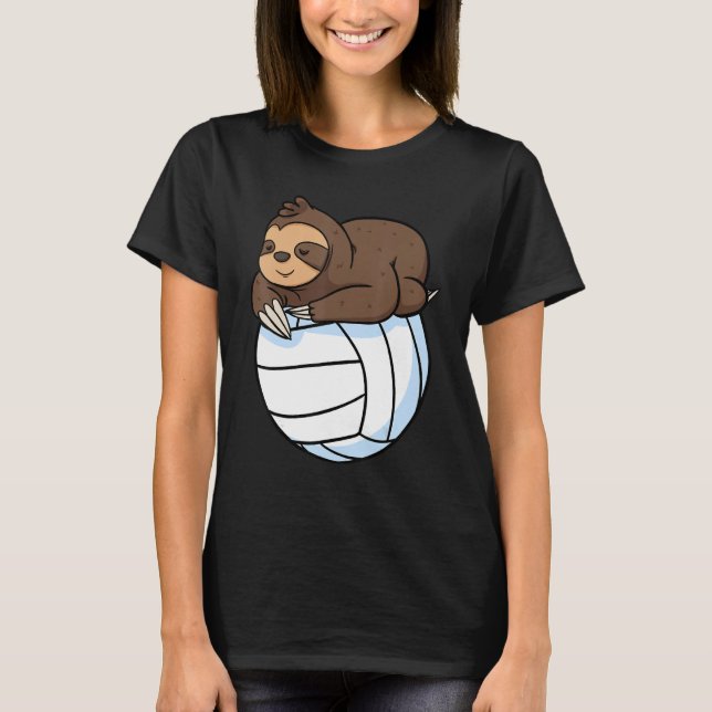 T-shirt Sloth Lazy Animal Volleyball Sport Wild Tree (Devant)