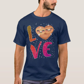 T-shirt Sloth Love Tee for Valentines Day mignonne Sloth H