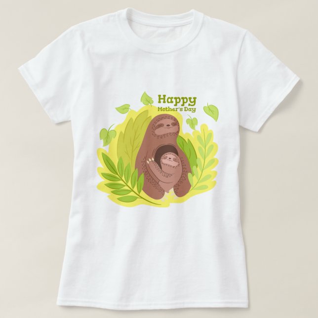 T-shirt Sloth Maman Et Baby (Design devant)