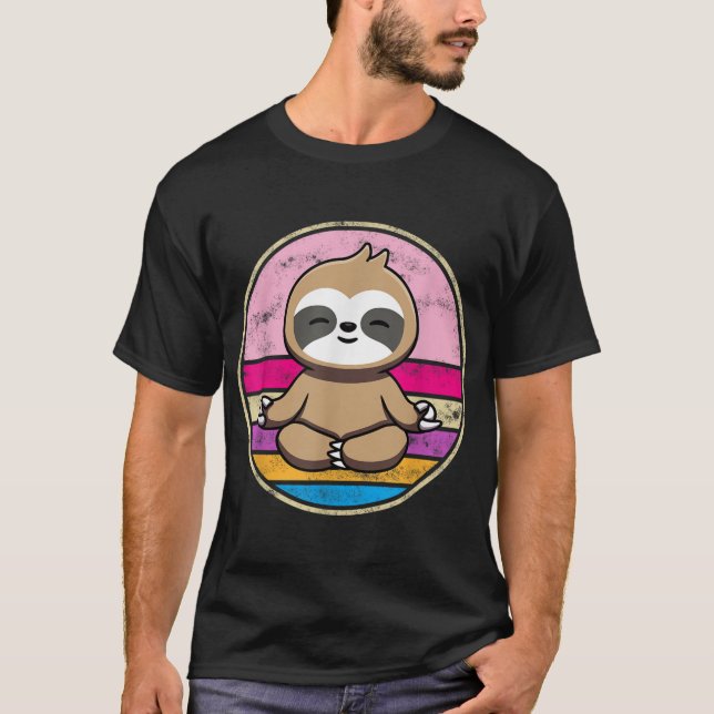 T-shirt Sloth Meditation Yoga Chakra Pilates Bouddha Spiri (Devant)