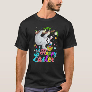 T-shirt Sloth Mignon Heureux Avec Oreilles de Lapin Chasse