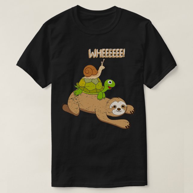 T-shirt Sloth Pictures Turtle Decor Snail (Design devant)