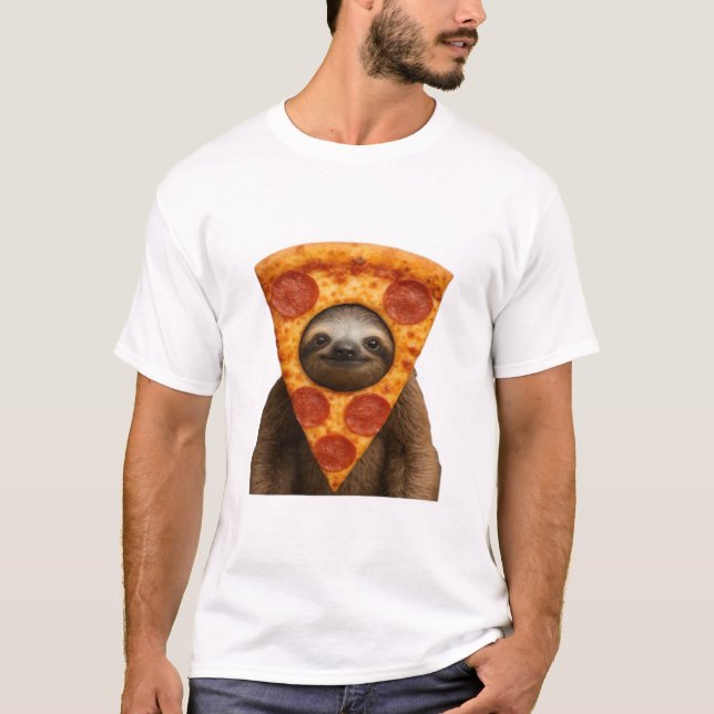T-shirt Sloth pizza funny weird prank meme cute happy chri (Devant)