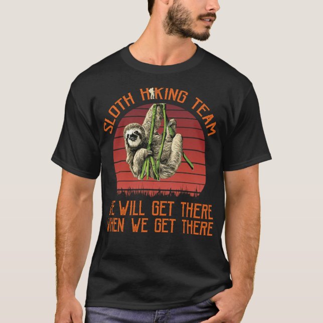 T-shirt Sloth Randonnée eam Slots Randonnée camping noir t (Devant)