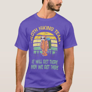T-shirt Sloth Randonnée Team Hiker Camper Funny Retro