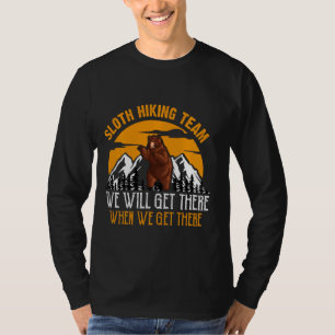 T-shirt Sloth Randonnée Team Mountain Camping Outdoor Trav
