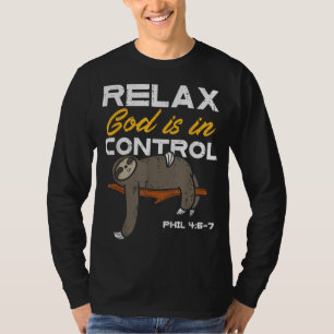 T-shirt Sloth Relax Dieu est en contrôle Jésus Christian M