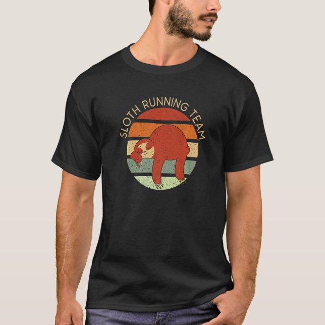 T-shirt Sloth Runner Team Funny Slow Runner Sloth Lover R (Devant)