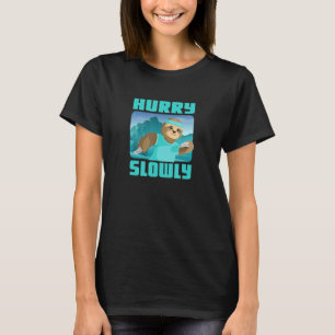 T-shirt Sloth Running Nature Turquoise avec Headband Anim