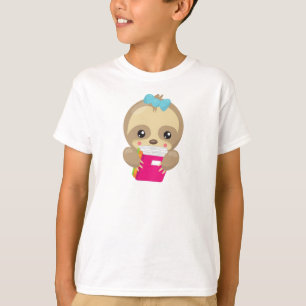 T-shirt Sloth School, Jolie Sloth, Baby Sloth, Livres Scol