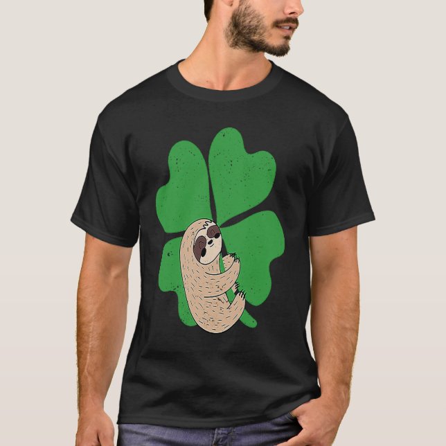 T-shirt Sloth Shamrock Cute C Lazy St Patricks Day Animal  (Devant)