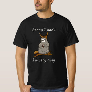 T-shirt Sloth Sleeping Lazy Slots Animal drôle Idée cadeau